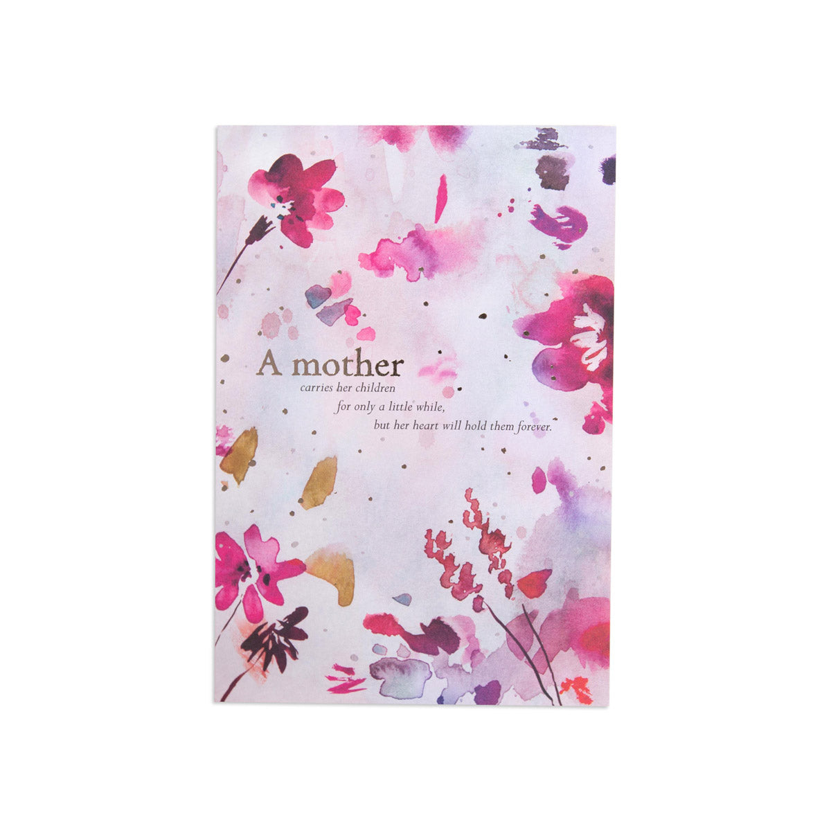 Hallmark Mother's Day Card - Watercolour floral in a vibrant pink and purple design, featuring gold foil highlights on the front.