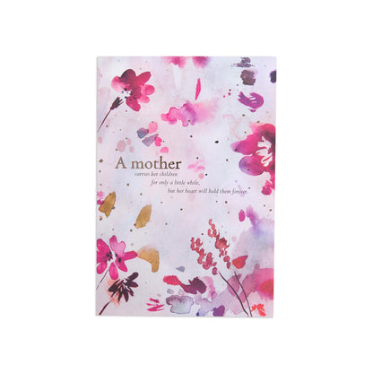 Hallmark Mother's Day Card - Watercolour floral in a vibrant pink and purple design, featuring gold foil highlights on the front.