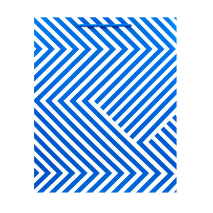 Hallmark Large Gift Bag - Blue & White Chevron