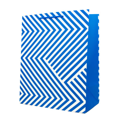 Hallmark Large Gift Bag - Blue & White Chevron