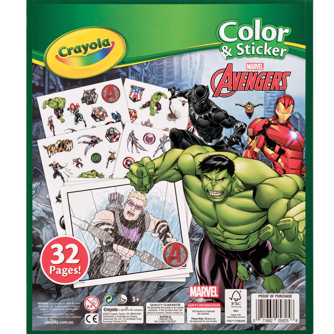 Crayola® Color & Sticker Book - Marvel Avengers