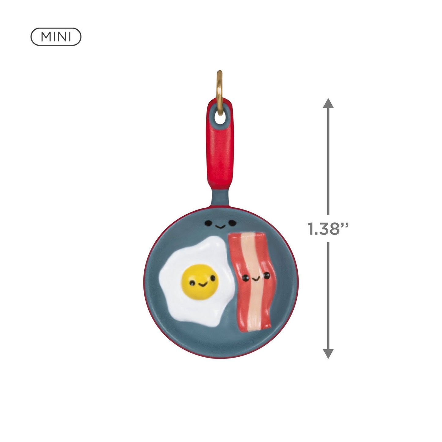 Bacon and eggs, Better Together (Miniature) — Hallmark Keepsake Ornament in a frying pan, showcasing cheerful food characters, 3.5 cm.