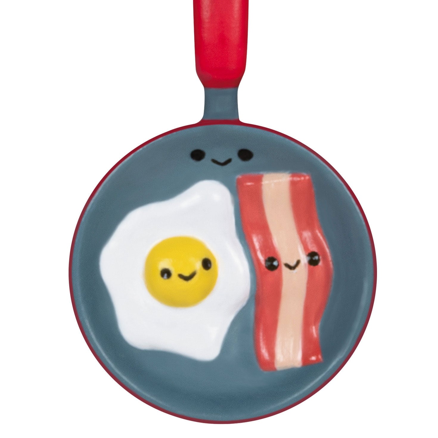 Bacon and Eggs, Better Together (Miniature) — Hallmark Keepsake Ornament featuring smiling egg and bacon in a cute frying pan design.
