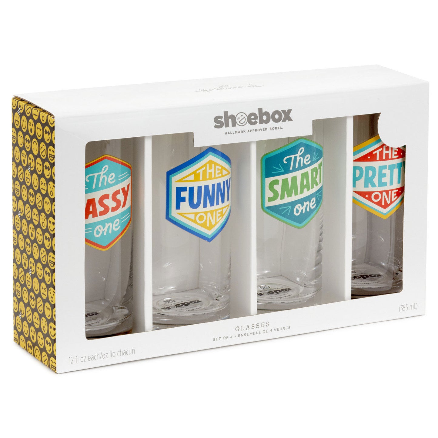 Badges of Honor Funny Drinking Glasses, Set of 4