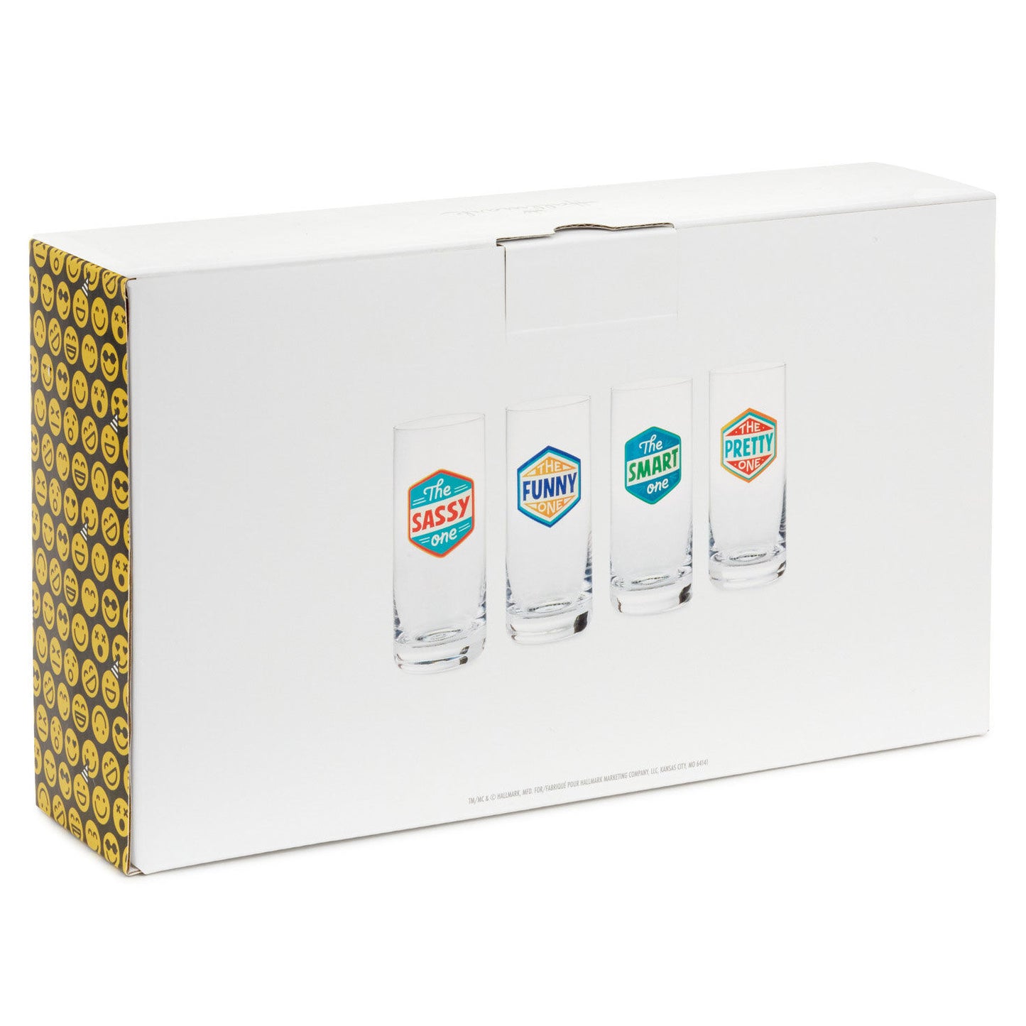 Badges of Honor Funny Drinking Glasses, Set of 4