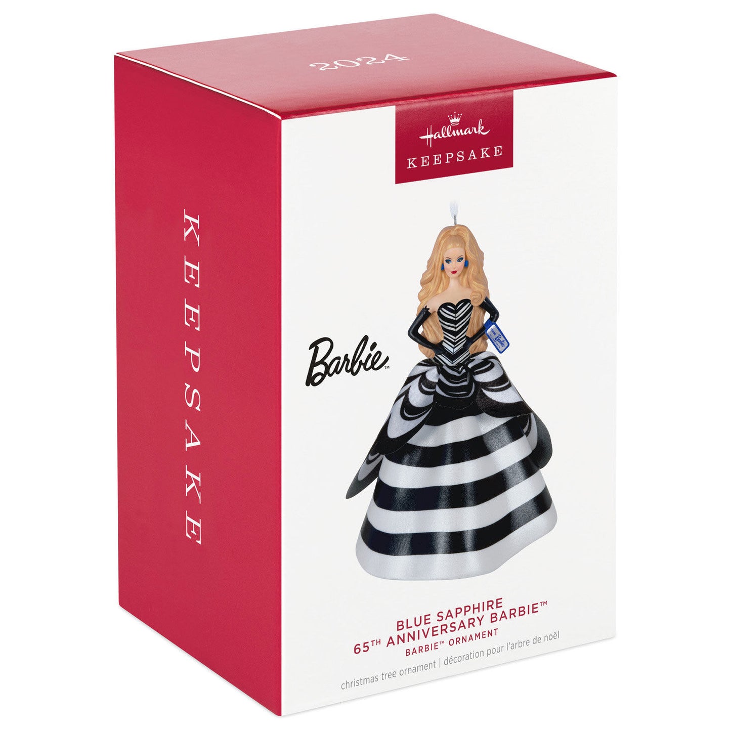 Barbie™ 65th Anniversary Blue Sapphire Barbie™ Porcelain and Fabric — Hallmark Keepsake Christmas Ornament