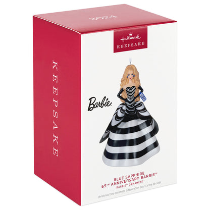 Barbie™ 65th Anniversary Blue Sapphire Barbie™ Porcelain and Fabric — Hallmark Keepsake Christmas Ornament