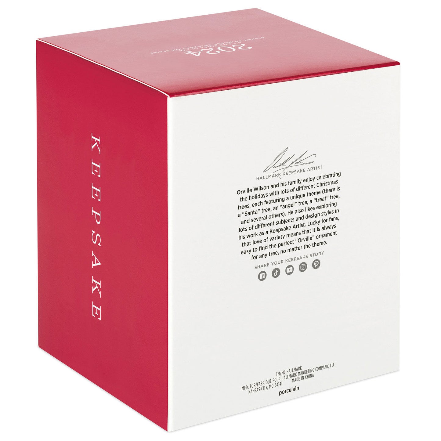 Disney Princess, Celebration Belle (Porcelain) — Hallmark Keepsake Christmas Ornament packaging view featuring artist signature and descriptive text.