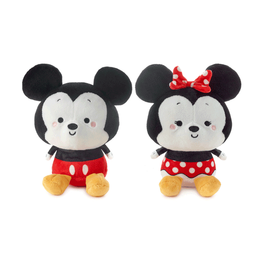 Better Together Disney Mickey and Minnie Magnetic Plush, 5" features cute plush toys with embroidered details, front view.