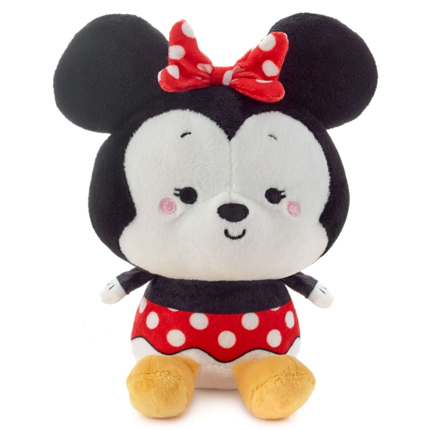 Better Together Disney Mickey and Minnie Magnetic Plush, 5". Cute Minnie Mouse plush in polka dot dress with embroidered details.