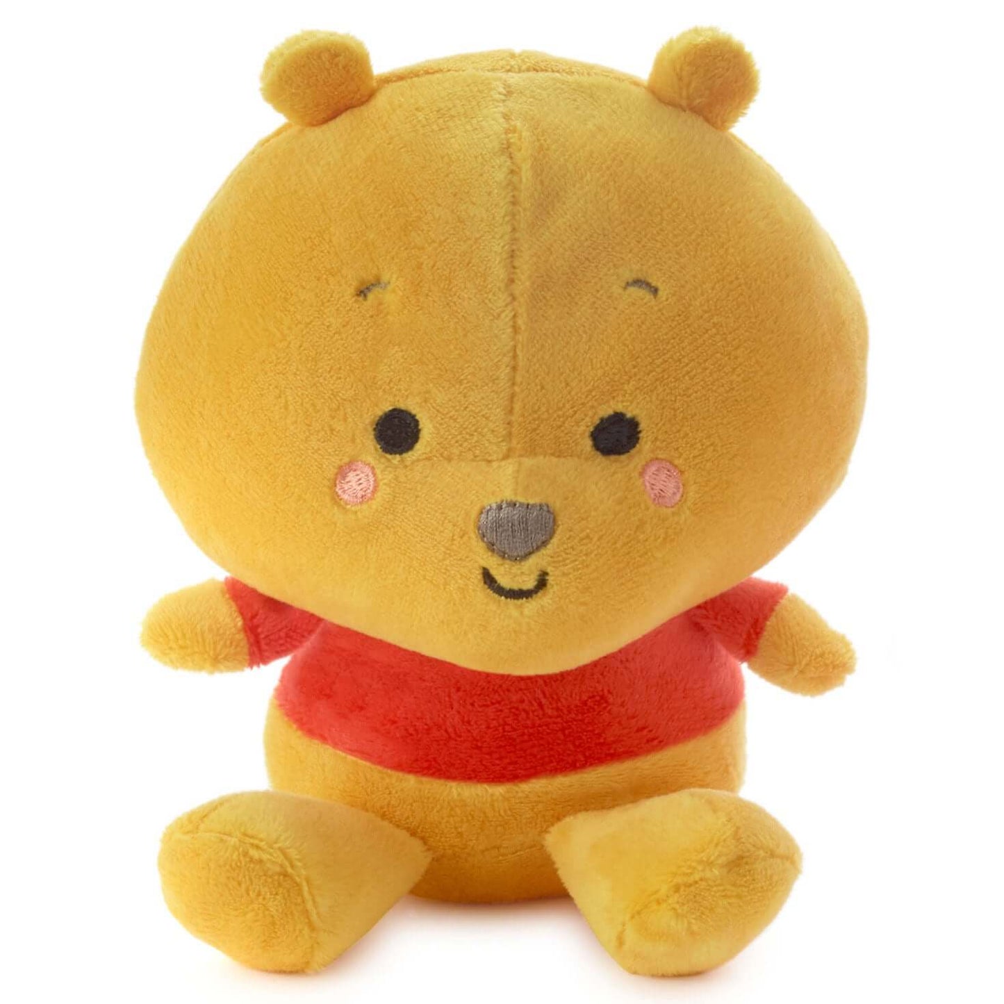 Better Together Disney Winnie the Pooh and Piglet Magnetic Plush, 5" in a close-up view, showing soft yellow fabric and embroidered facial details.