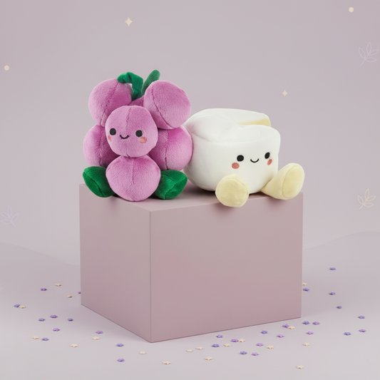 Grapes & Brie, Magnetic Plush Pair - Better Together