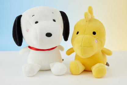 Peanuts® Better Together — Snoopy and Woodstock Magnetic Plush, 5.25", close up of soft, cuddly plush toys with embroidered details on a light background.