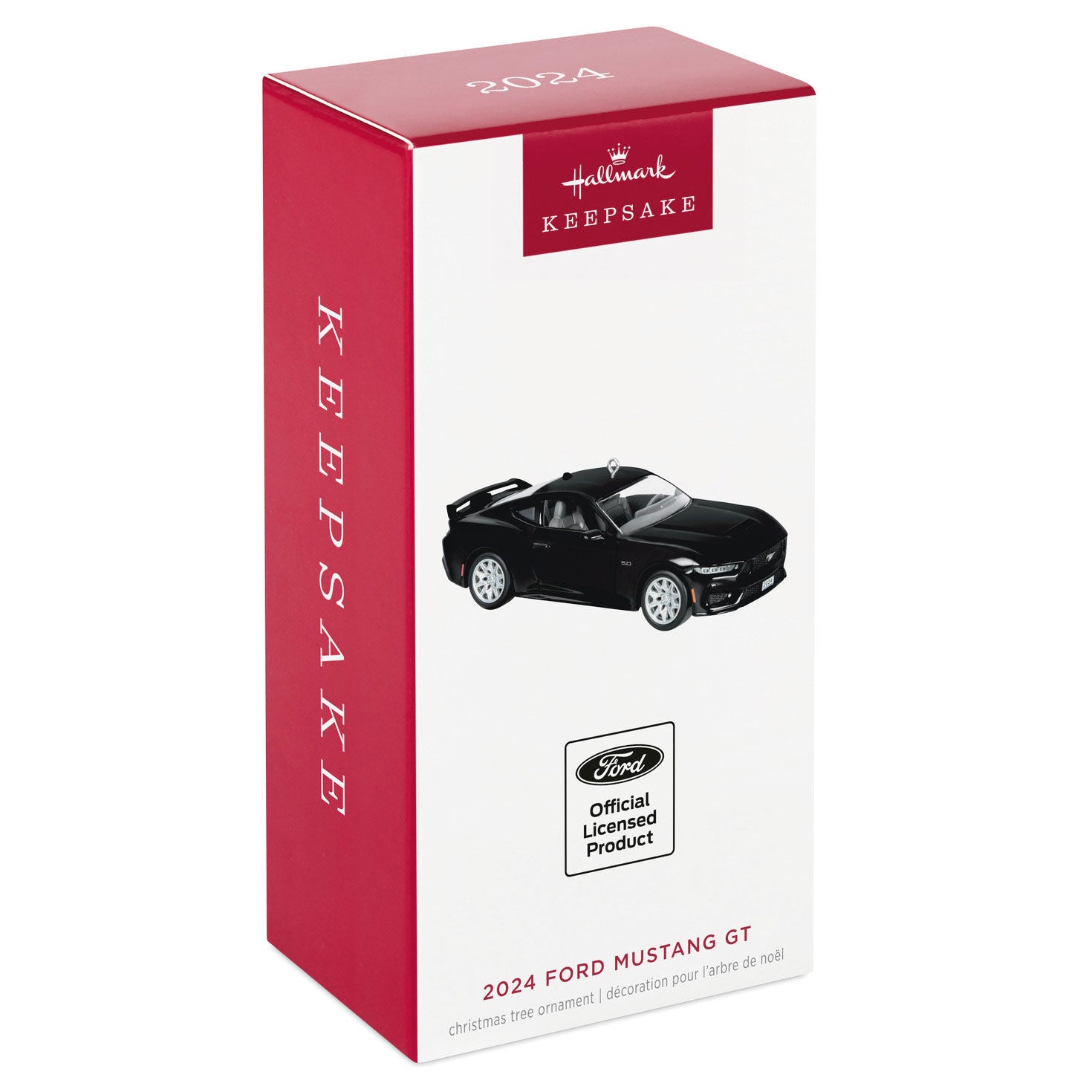 Ford Mustang GT (Metal) — Hallmark Keepsake Christmas Ornament in original packaging, featuring sleek black design and licensed branding.