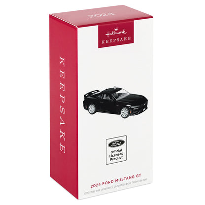 Ford Mustang GT (Metal) — Hallmark Keepsake Christmas Ornament in original packaging, featuring sleek black design and licensed branding.