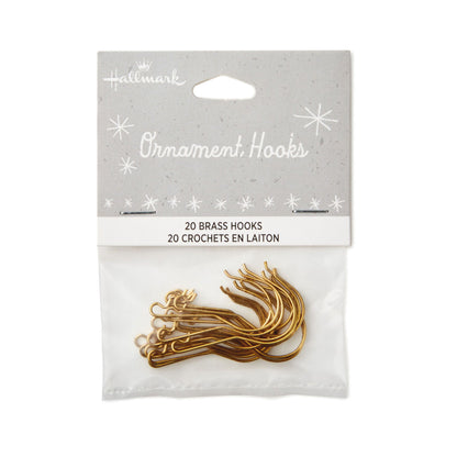 Ornament Hooks (Brass), Set of 20 — Hallmark Keepsake Christmas Ornament Accessory