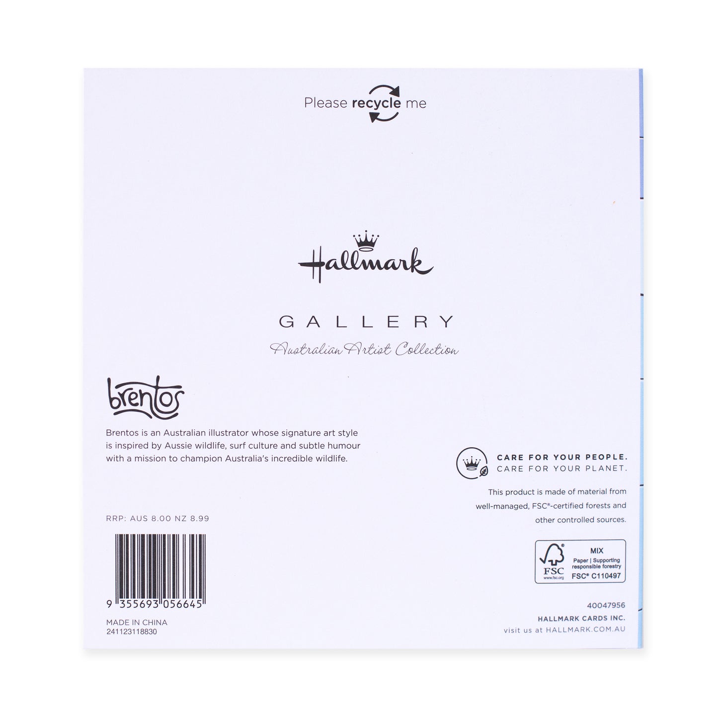 Hallmark x Brentos Gallery Blank Greeting Card - Tropical Australian Beach