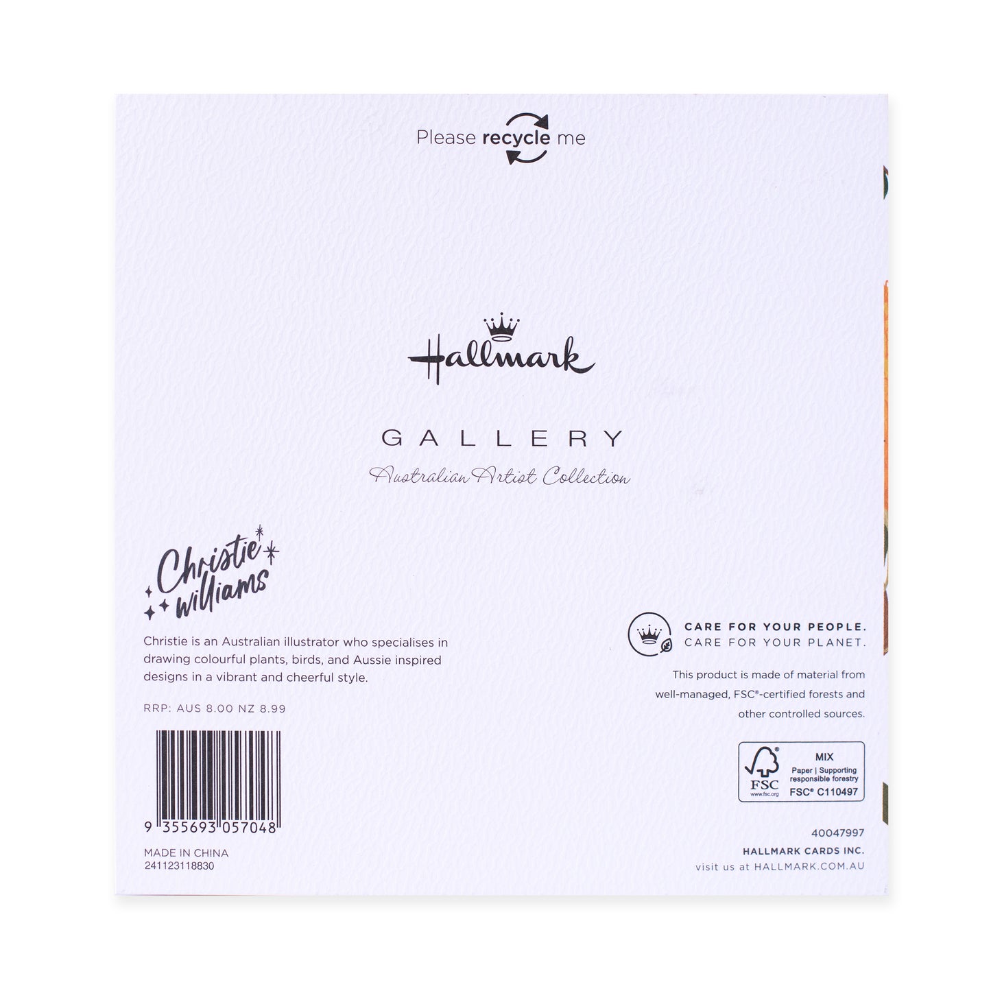 Hallmark x Christie Williams Gallery Blank Greeting Card - Footy Food