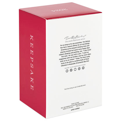 Disney Cinderella, Twirling at the Ball — Hallmark Keepsake Christmas Ornament packaging showing artist's note and instructions to pull the string.