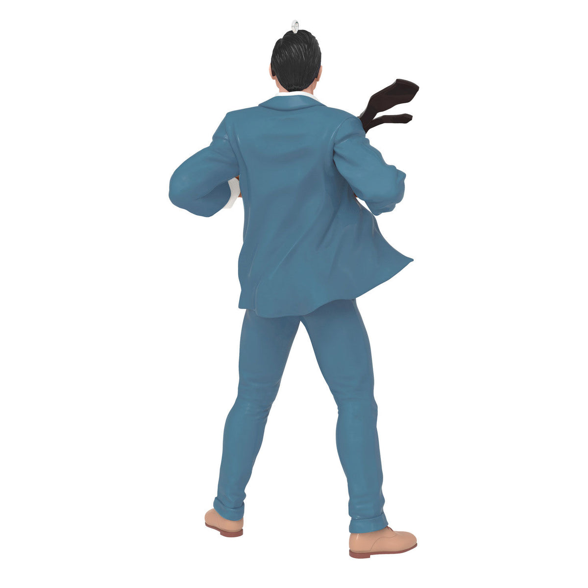 DC™ Superman™ Clark Kent™ — Hallmark Keepsake Christmas Ornament, plastic figure, rear view, featuring blue suit and black tie.