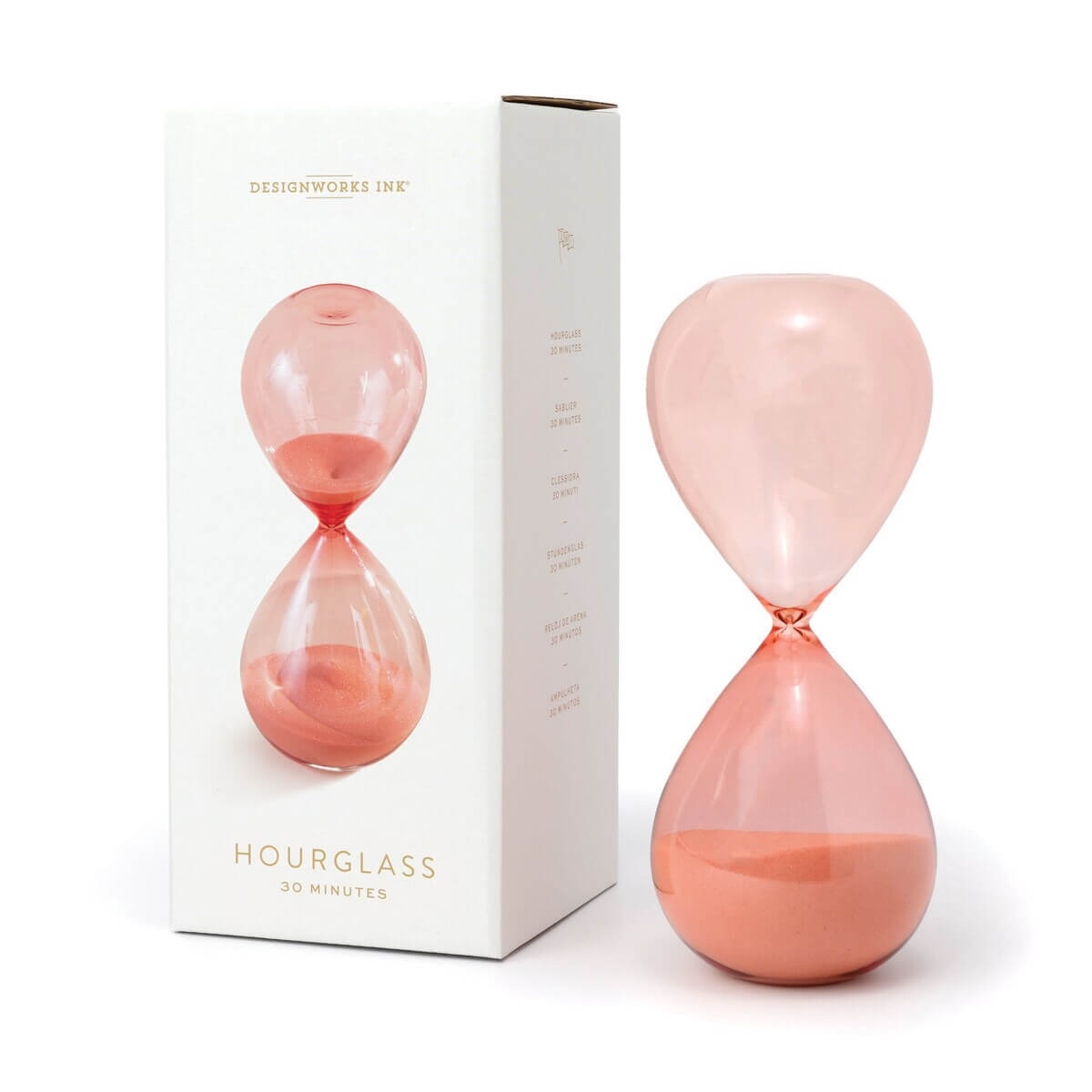 Hourglass - Peach Ombre (30 Min) - Boxed showing elegant design, pink ombre colour, and stylish packaging.
