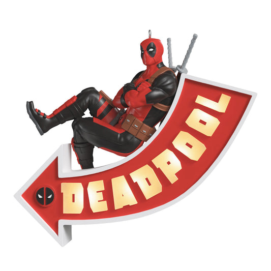 Marvel Deadpool It's a Sign! Ornament With Light — 2025 Hallmark Keepsake Christmas Ornament