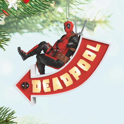 Marvel Deadpool It's a Sign! Ornament With Light — 2025 Hallmark Keepsake Christmas Ornament