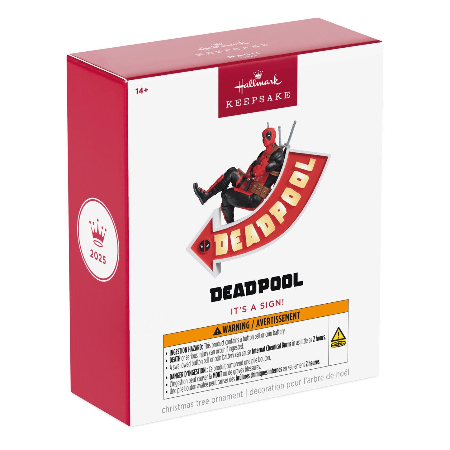 Marvel Deadpool It's a Sign! Ornament With Light — 2025 Hallmark Keepsake Christmas Ornament