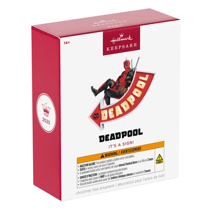 Marvel Deadpool It's a Sign! Ornament With Light — 2025 Hallmark Keepsake Christmas Ornament