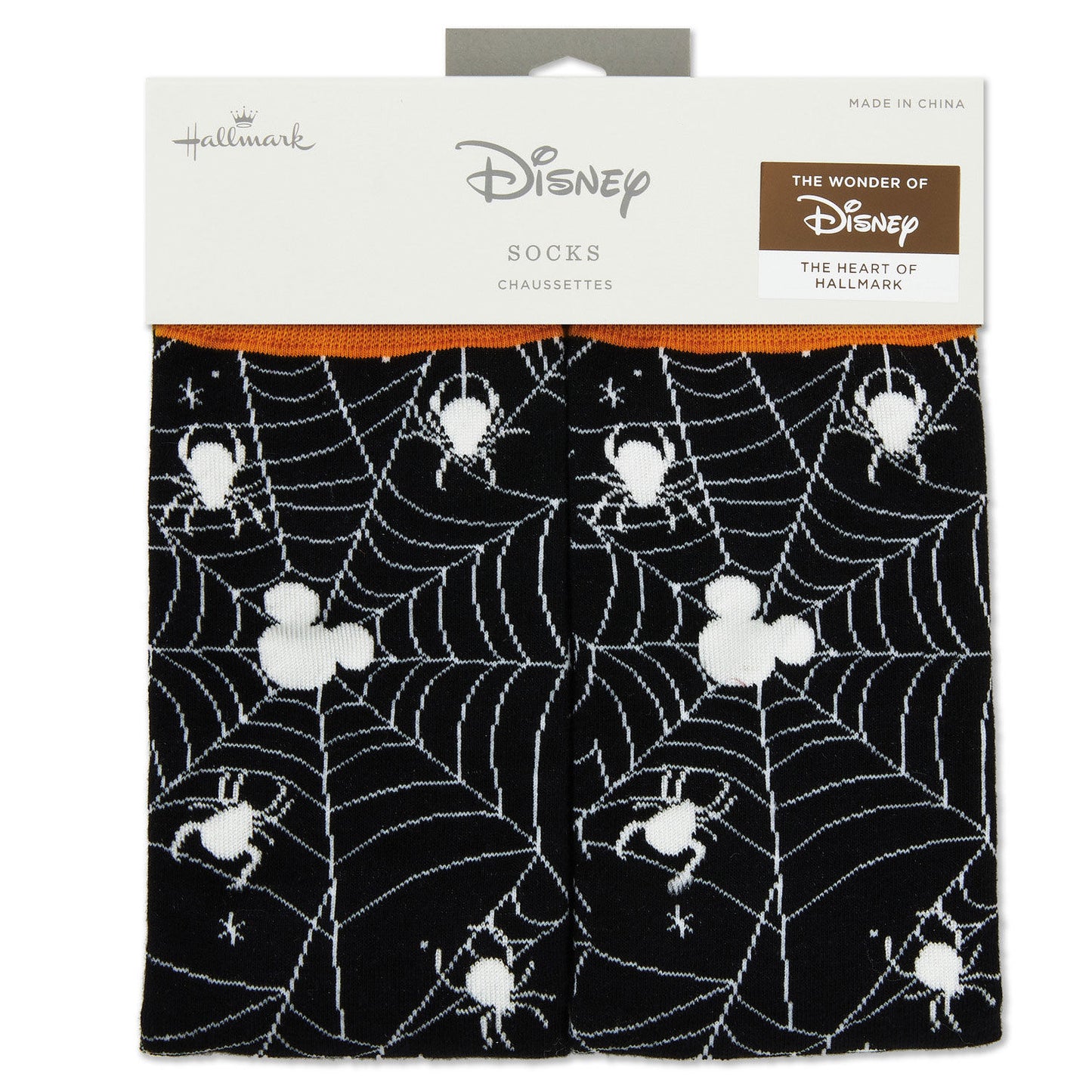 Disney Mickey Glow in the Dark Spider Web Crew Socks