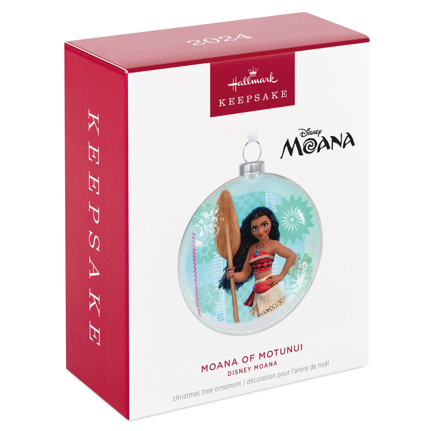 Disney Moana of Motunui (Glass) — Hallmark Keepsake Christmas Ornament in decorative packaging, featuring vibrant colours and design.
