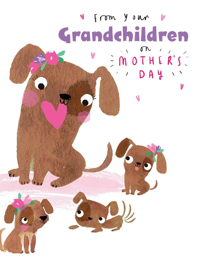 Personalised Mother's Day Card - Cute Puppies Illustration – Hallmark 