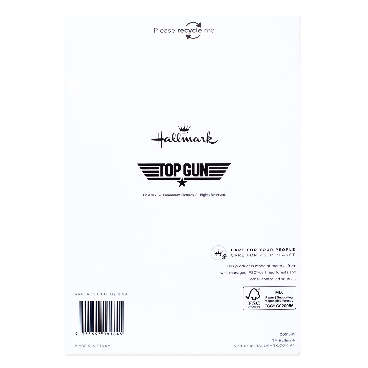 Hallmark Top Gun Father's Day Card - Top Dad