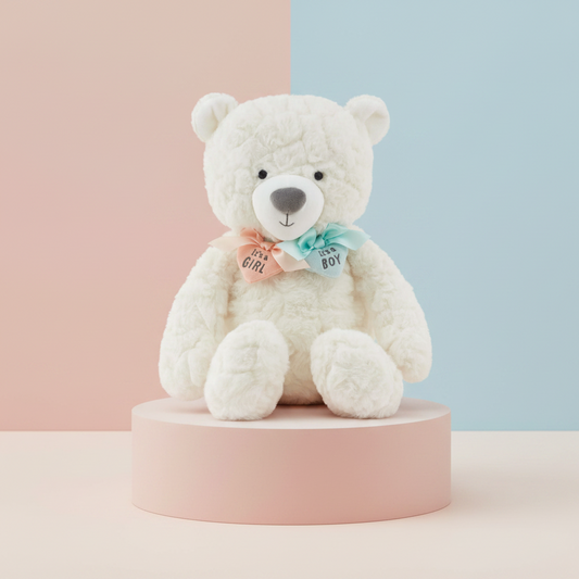Gender Reveal Teddy Bear Plush With Ribbons
