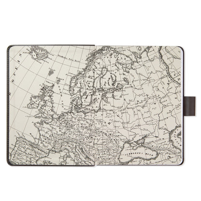 Grey Etched Compass Faux Leather Notebook