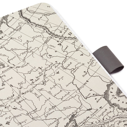 Grey Etched Compass Faux Leather Notebook