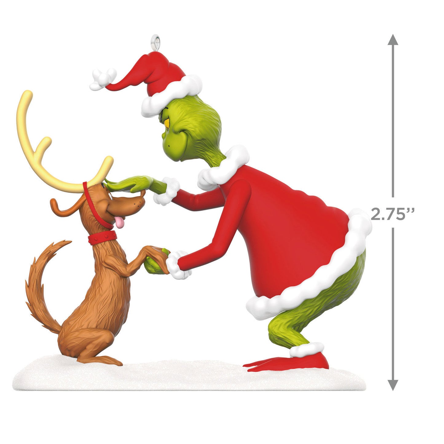 Dr. Seuss's How the Grinch Stole Christmas!™ All I Need Is a Reindeer... — Hallmark Keepsake Christmas Ornament featuring Grinch and Max in Santa hats.