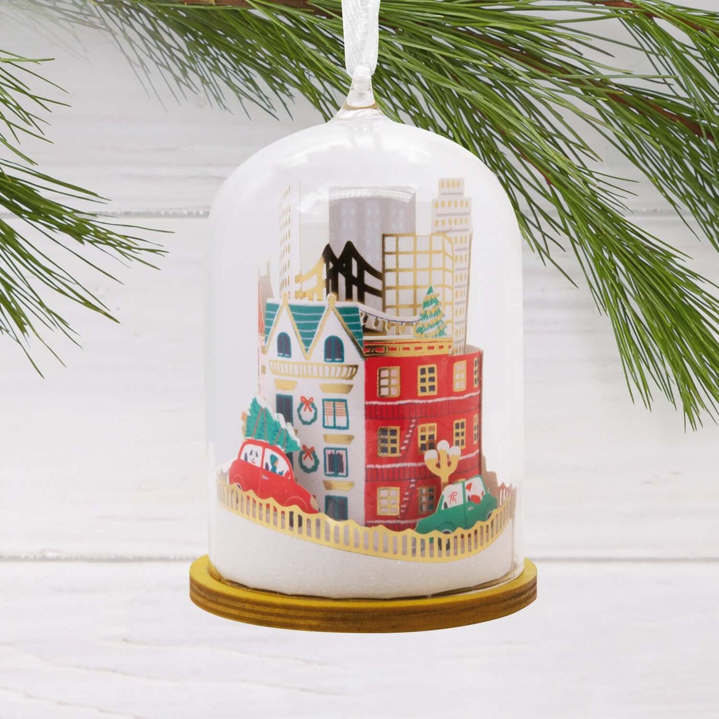 Signature City Scene Cloche, Glass and Paper - Hallmark Christmas Ornament
