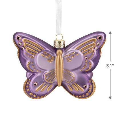 Signature Butterfly, Glass - Hallmark Christmas Ornament