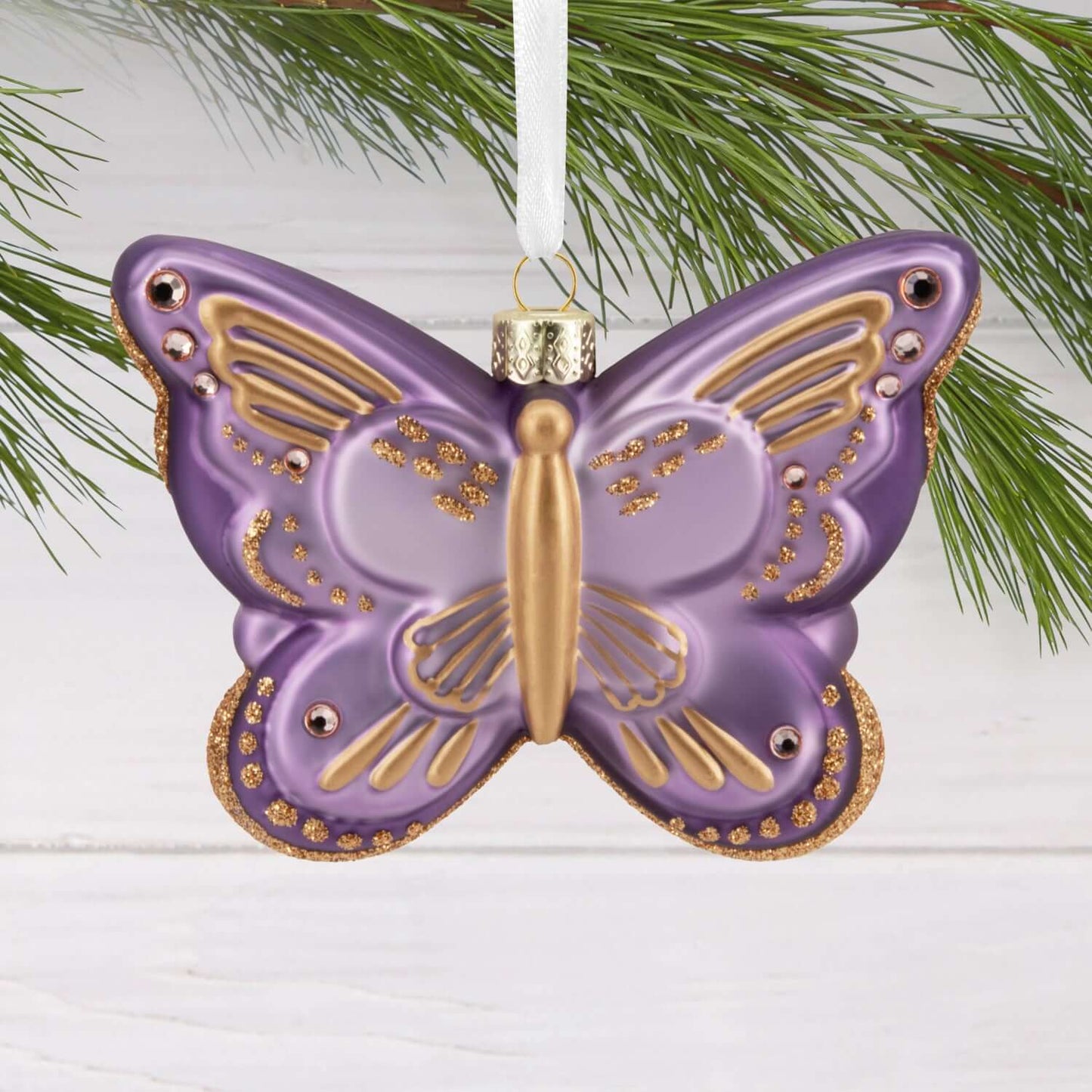 Signature Butterfly, Glass - Hallmark Christmas Ornament