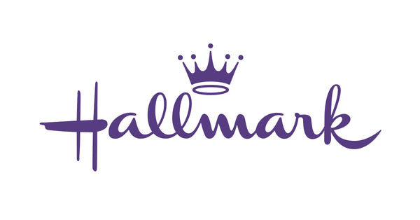 Hallmark logo featuring elegant script and a crown design, symbolizing greeting cards and gifts.