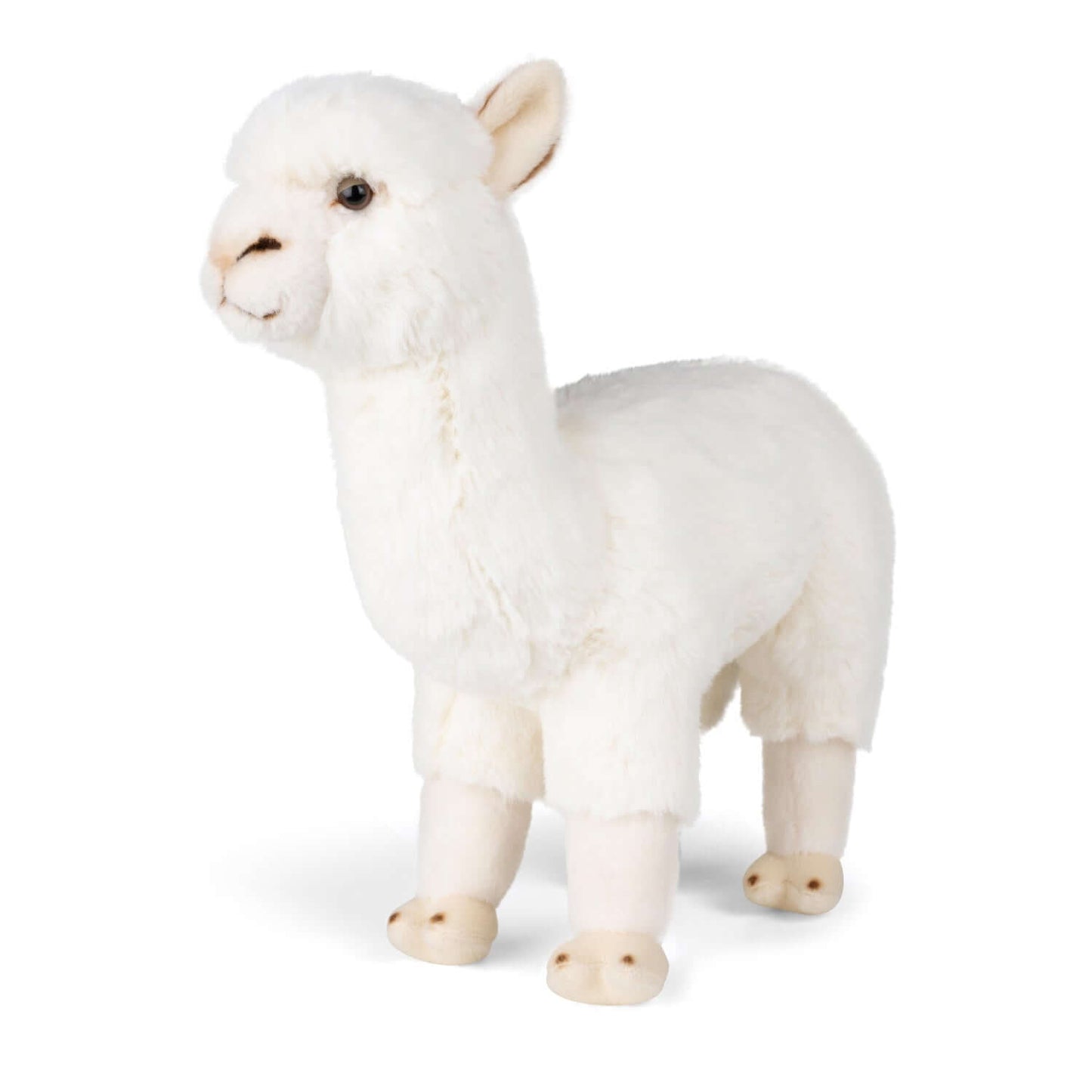 WWF ECO Alpaca White - 31 cm - 12" soft plush toy with cuddly fur, standing pose, suitable for children.