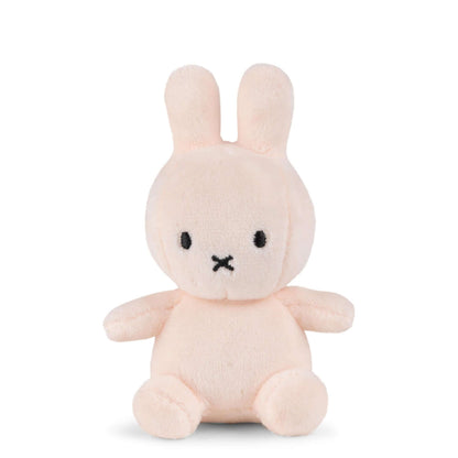 Lucky Miffy Sitting Pink in giftbox - 10 cm - 4" plush rabbit with soft fabric, sitting pose, front view, handcrafted details.