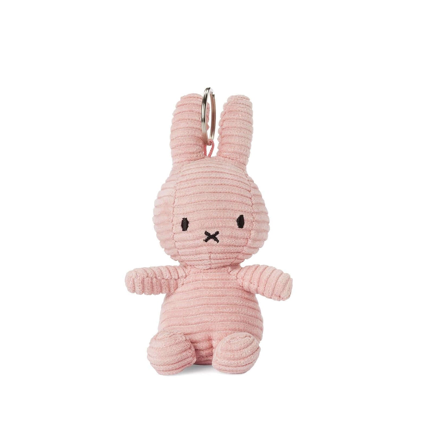 Miffy keychain ECO corduroy pink - 10 cm - 4" handcrafted bunny keychain with soft corduroy texture, ideal for bags.
