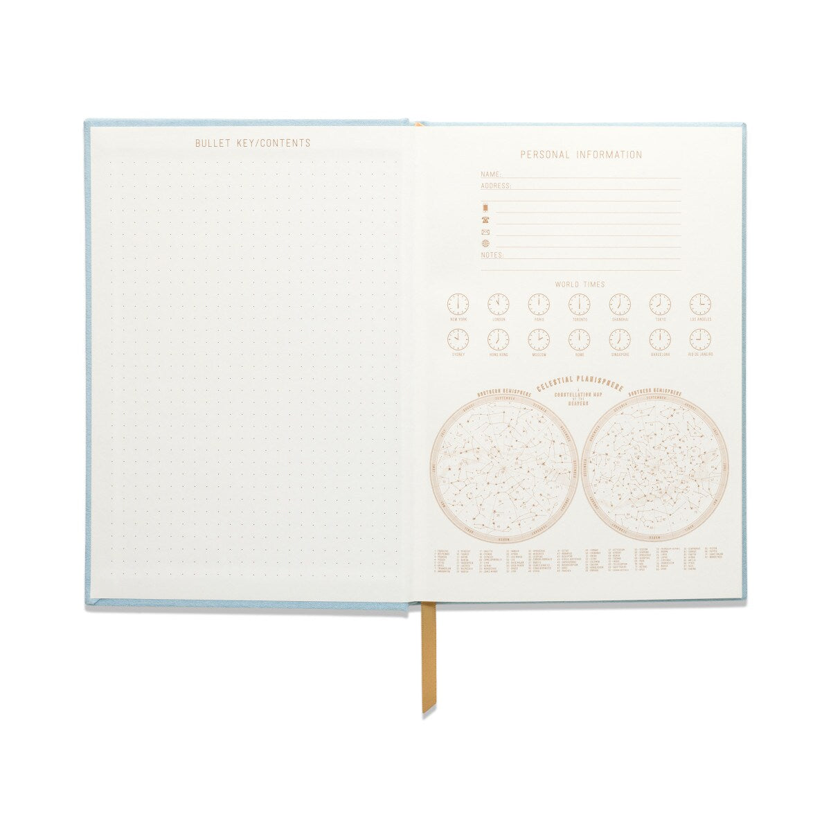 Hard Cover Suede Cloth Journal W/Pocket - Arch Dot Blue