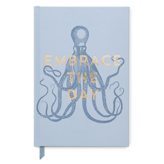 Octopus "Embrace the Day"-Vintage Sass Soft Touch Hardcover Book Bound, 5.75'' X 8.5''