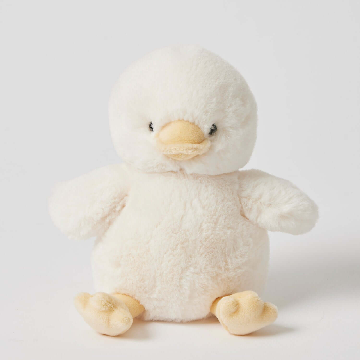 Daisy Duck rattle large in soft plush material, featuring cute rounded design and yellow beak, suitable for babies and toddlers.