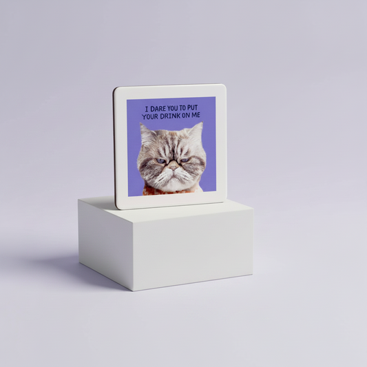 Grumpy Kevin the Cat Photo Funny Coaster