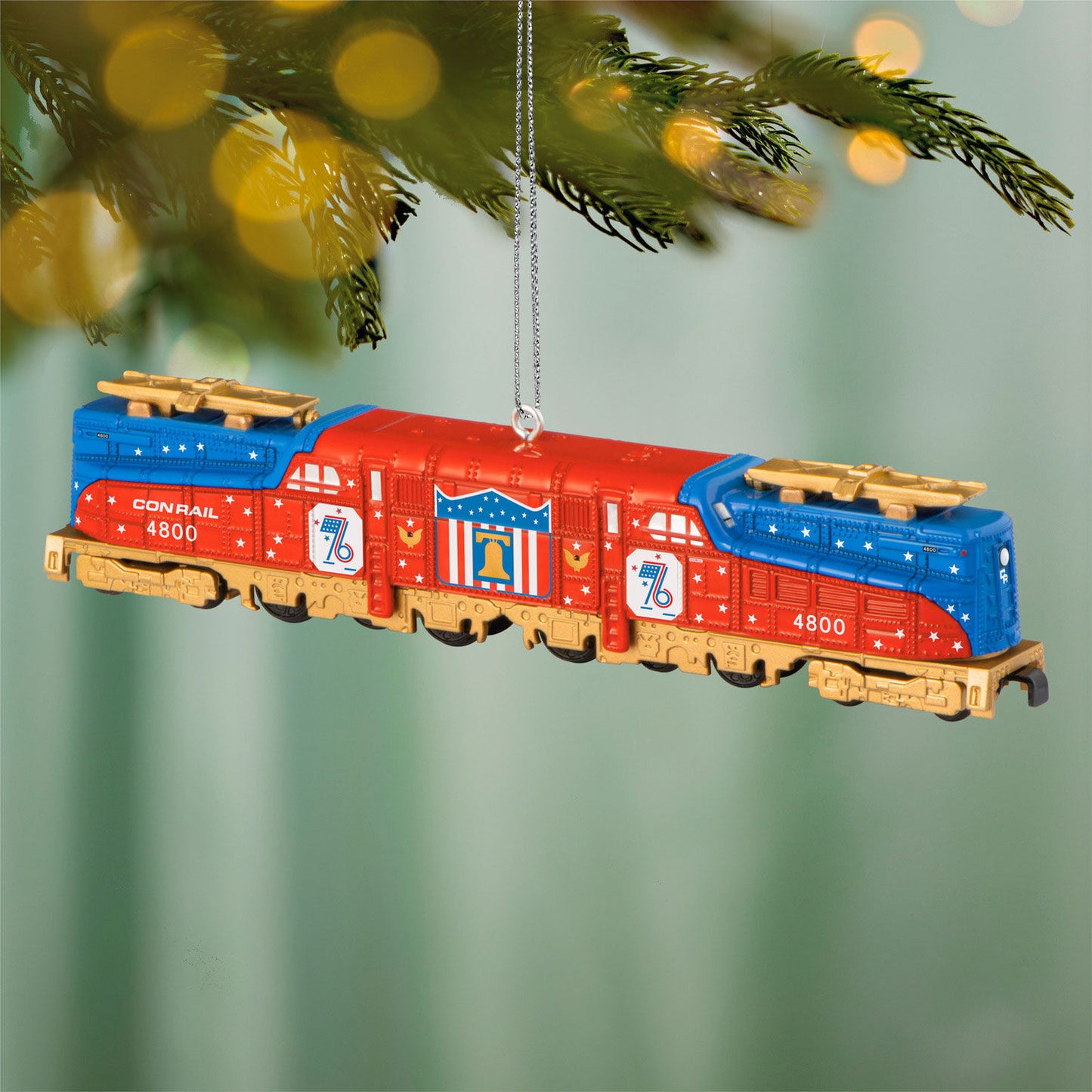 Lionel® Trains Conrail Bicentennial GG1 Locomotive With Gold Accents, Metal — 2026 Hallmark Keepsake Christmas Ornament