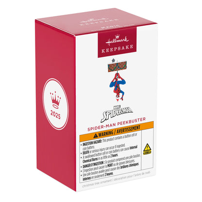 Marvel Spider-Man, Peekbuster With Motion-Activated Sound — 2025 Hallmark Keepsake Christmas Ornament